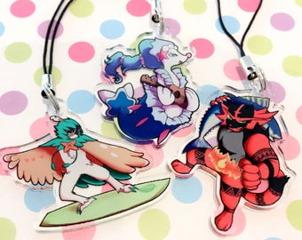 Pokemon Sun & Moon - Starter Evolution Clear Arcylic Charm