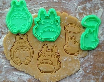 Totoro cookie cutters set. 3 cookie stamps in set. Studio Ghibli cookies. Totoro, O-Totoro, Chibi-Totoro cookie cutters