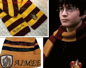 Embroidery, Personalized Harry Potter Scarf/Hat set, your name on Harry Potter Scarf