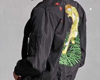 Black Tiger Bomber Jacket
