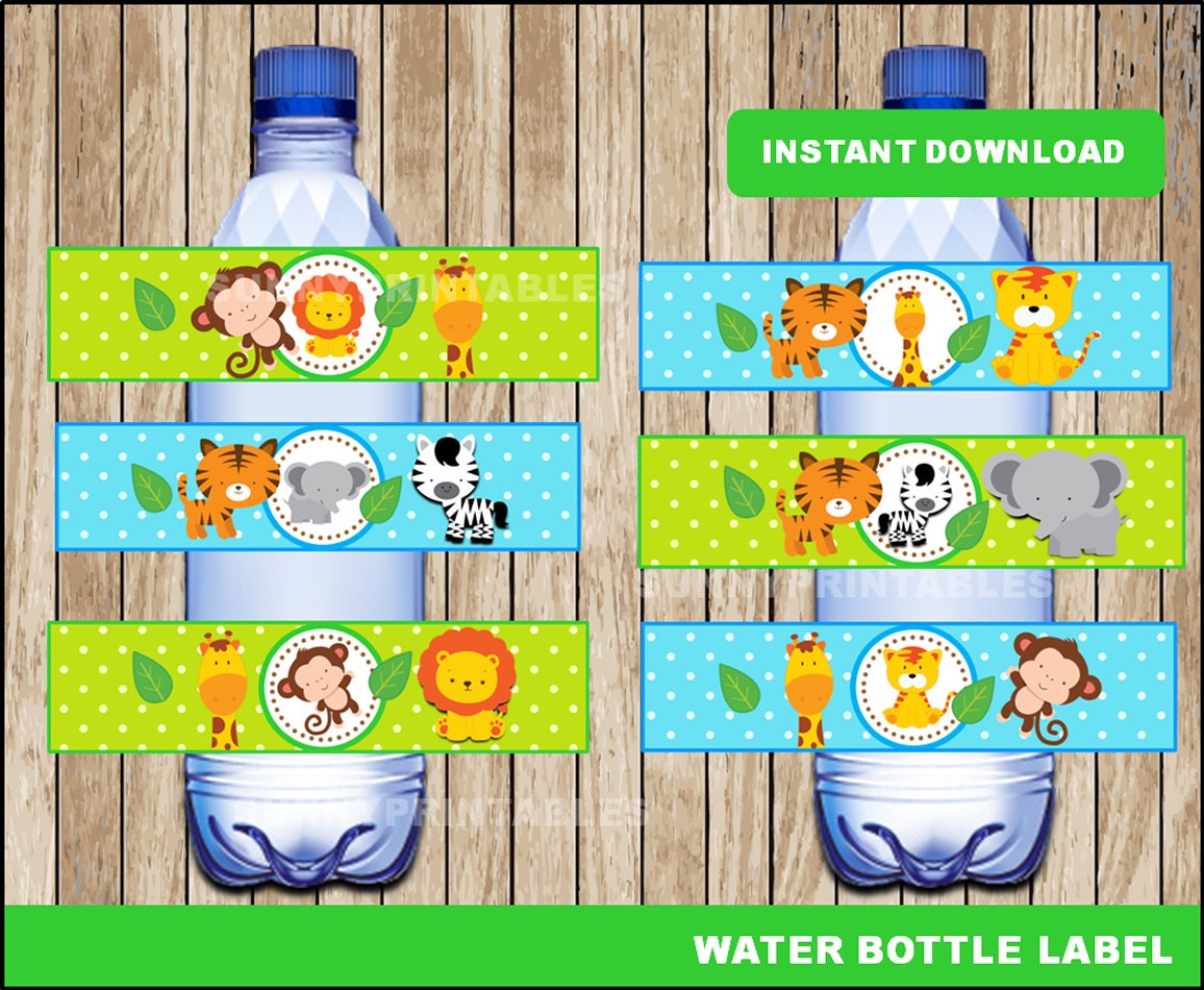 safari water bottle labels printable safari baby shower