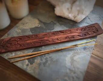 Incense Ash Catcher Hand Carved Koa Wood Reiki Infused