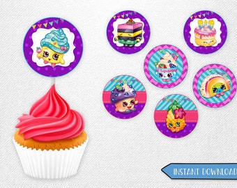 Shopkins cupcake toppers, Shopkins toppers, Shopkins cupcake, Shopkins food decorations!