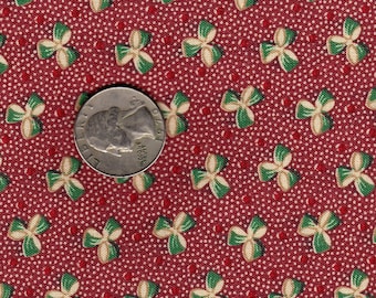 Aunt Grace by Judie Rothermel Green Bow ond Dotted Red OOP Fat Quarter