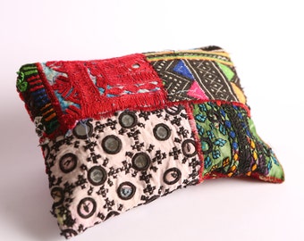 Red - Kutch Hand Embroidery Mirror Work Cotton Camera Belt