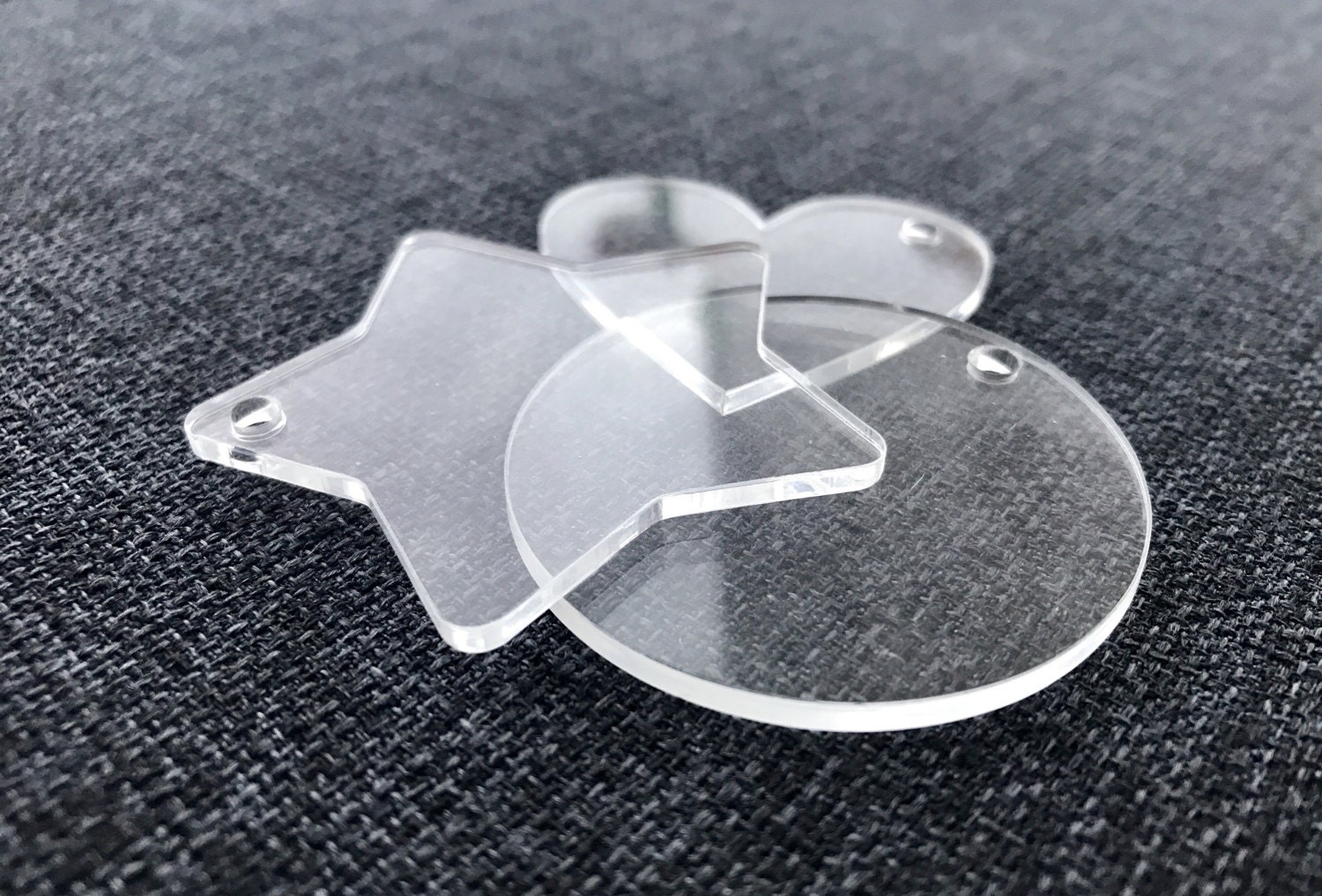 Acrylic blanks in 3 shapes 5cm can be also done in any shape