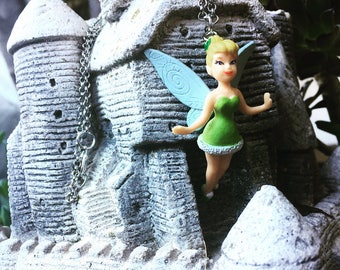 Tinkerbell necklace on silver toned chain!