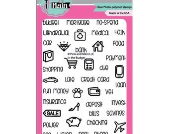 Pink and Main In The BUDGET Clear Stamp Set