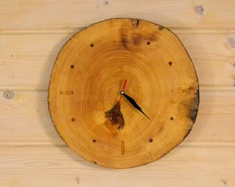 Wood slice wall clock 17 inches Rustic wooden clock