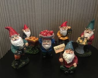 Fairy Garden | Gnome Friendly Figurines | Resin Miniature Statues | Choose 1 from 6 Different Styles | So Cute with Vibrant Colors!