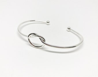 Tie the Knot Bracelet, Love Knot Bracelet, Bridesmaid Proposal Gift, Love Knot Bangle, Bridesmaid Gift, Cuff Bracelet, Wedding Gifts
