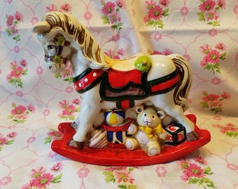 Vintage Enesco Rocking Horse bank