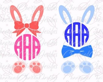 Easter SVG Easter Monogram SVG Bunny Monogram SVG Bunny svg Bunny ears Clipart Rabbit Cut Files for Silhouette svg files for cricut boys svg