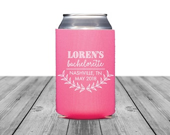 Neoprene Can Coolers, Personalized Coolies, Wedding Can Hugger, Bachelorette Party, Custom Coolies, Tailgate, Beer Can Coolies, Laurel