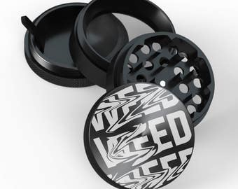 Grinder black WEED WEED WEED Customized Grinder Laser Engraved 4 Pieces Birthday Gift High Quality