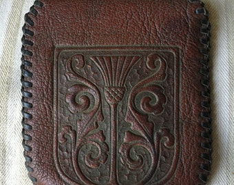 Amity Tooled Goat Leather early 1900's Wallet