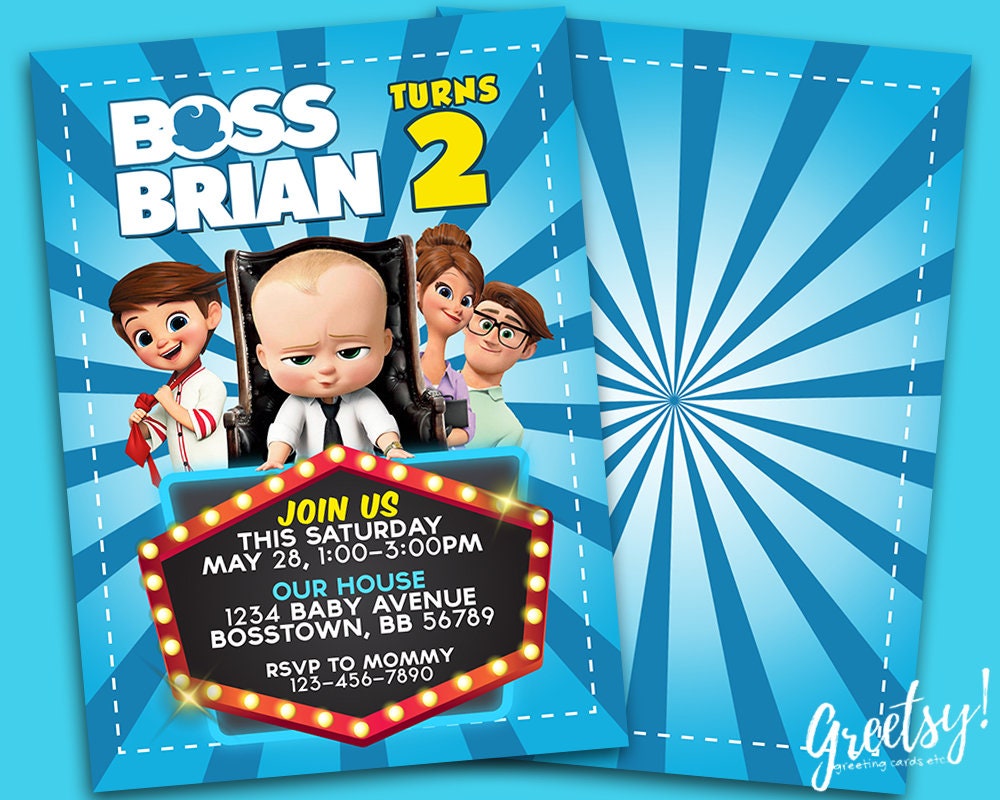 Boss Baby Party Invitations