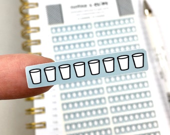 Water Stickers, Planner Stickers, Bullet Journal Stickers, Hydration Tracker, Water Tracker, Stickers, Colour, Sticker Sheet, 26 Stickers