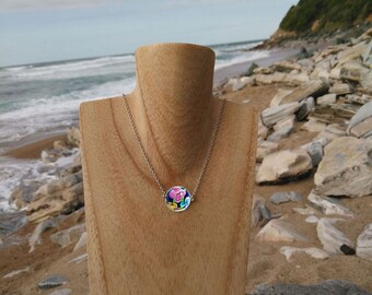 Murano necklace mini flowers with chain titanium Glass Beads Bracelet