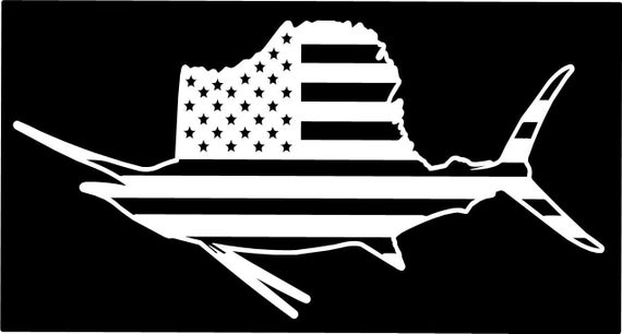 Download American flag sailfish fish fishing vinyl die cut sticker