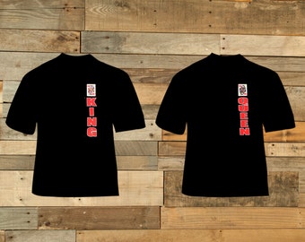 King And Queen Playing Cards (Vertical Style) - T-Shirt Set