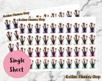 Make Up Brushes Stickers, Planner Stickers, EC, Happy Planner, Recollections