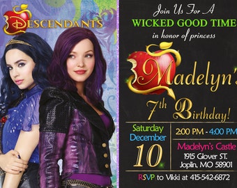 Descendants Invitation Birthday - Descendants Party