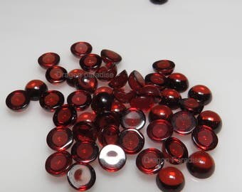 10% Off Natural 5MM Mozambique Garnet Nice Quality Gemstone - 5MM Loose Round Garnet Cabochan - Red Garnet - 1 To 50 Pieces Lot - 5MM Stone