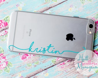 Monogrammed Cell Phone Case, Personalized Phone Case, Clear Custom iPhone Case, iPhone 6 plus case, iPhone 7 case, iPhone 7 plus case