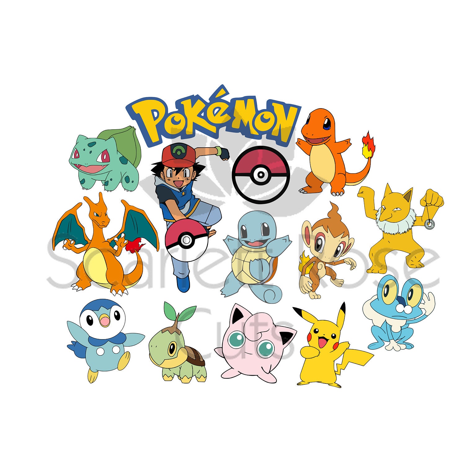 Download POKEMON GO set SVG cut file Pikachu pokeball turtwig