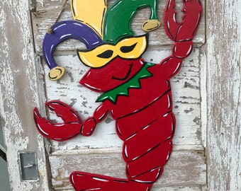 Mardi Gras Crawfish Door Hanger