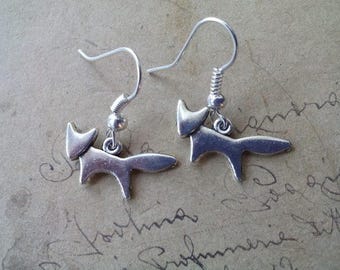 Small Fox earrings ~ silver ~