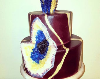 Geode rock candy faux cake dummy cake display cake