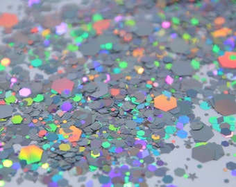 Space Cowboy Silver Holographic Chunky Festival Glitter
