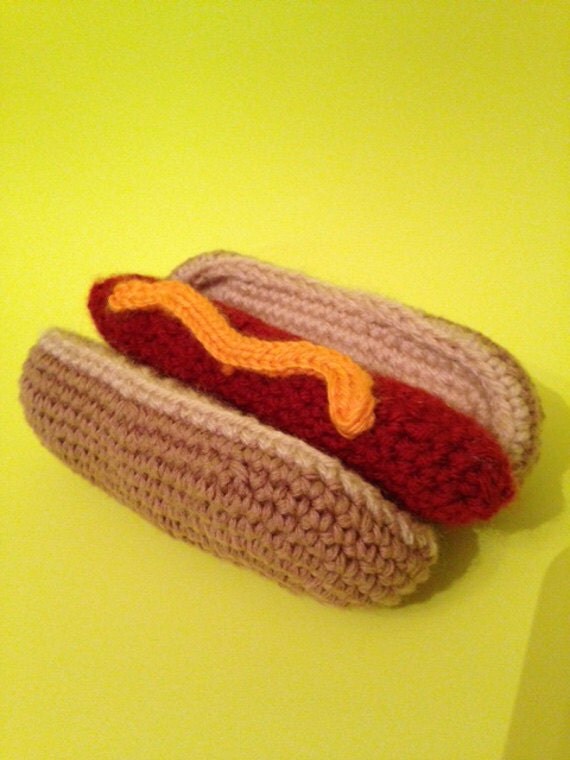 Crocheted Hot Dog and Bun