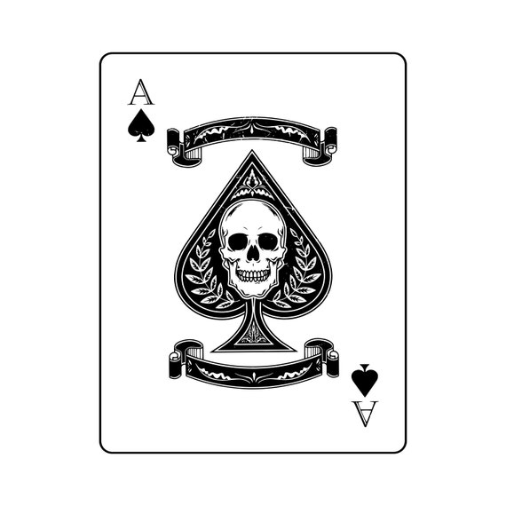 Skull ACE card SVG Playing card art Cut files for Cricut Vinyl
