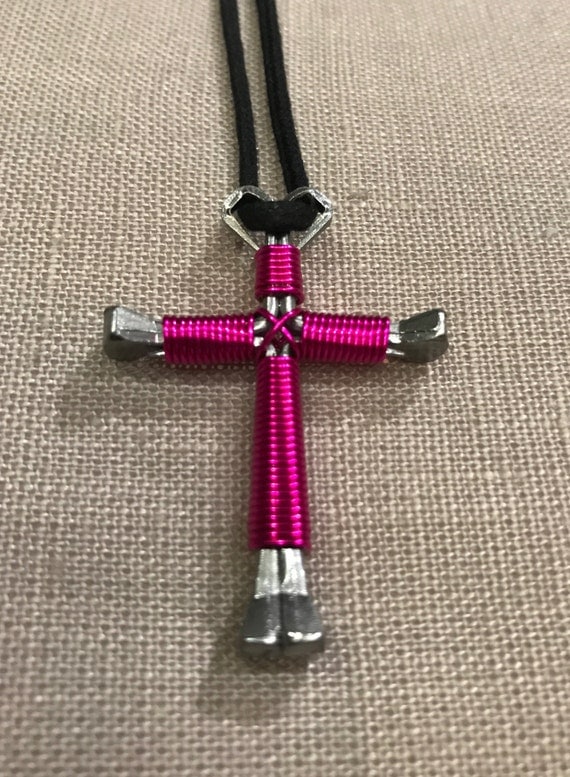 Horseshoe Nail Cross Necklace