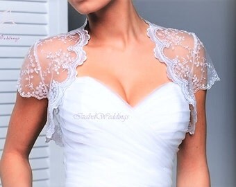 Lace bridal bolero short sleeve