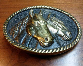 Solid Brass Horse Belt Buckle