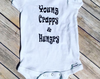 Young Scrappy & Hungry - Hamilton Baby - Young Crappy Hungry - Funny Baby - Broadway Musical Fashion - Funny Onesies