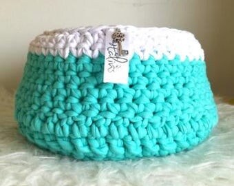 crochet knitted yarn basket turquoise home decor organizer storage modern handmade basket for accessories toys for - Turquoise Home Decor Accessories crochet knitted yarn basket turquoise home decor organizer storage modern handmade basket for accessories toys for - Turquoise Home Decor Accessories
