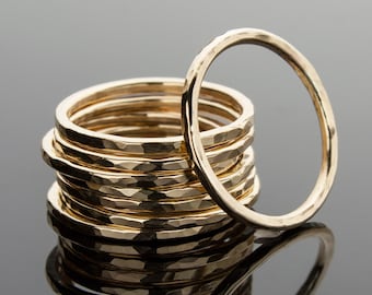 14K Gold Filled Stacking Ring, Stackable Rings, Hammered Stacking Ring, Stacking Rings, Hammered 14K Gold Fill, Stacking Ring, Hammered Ring