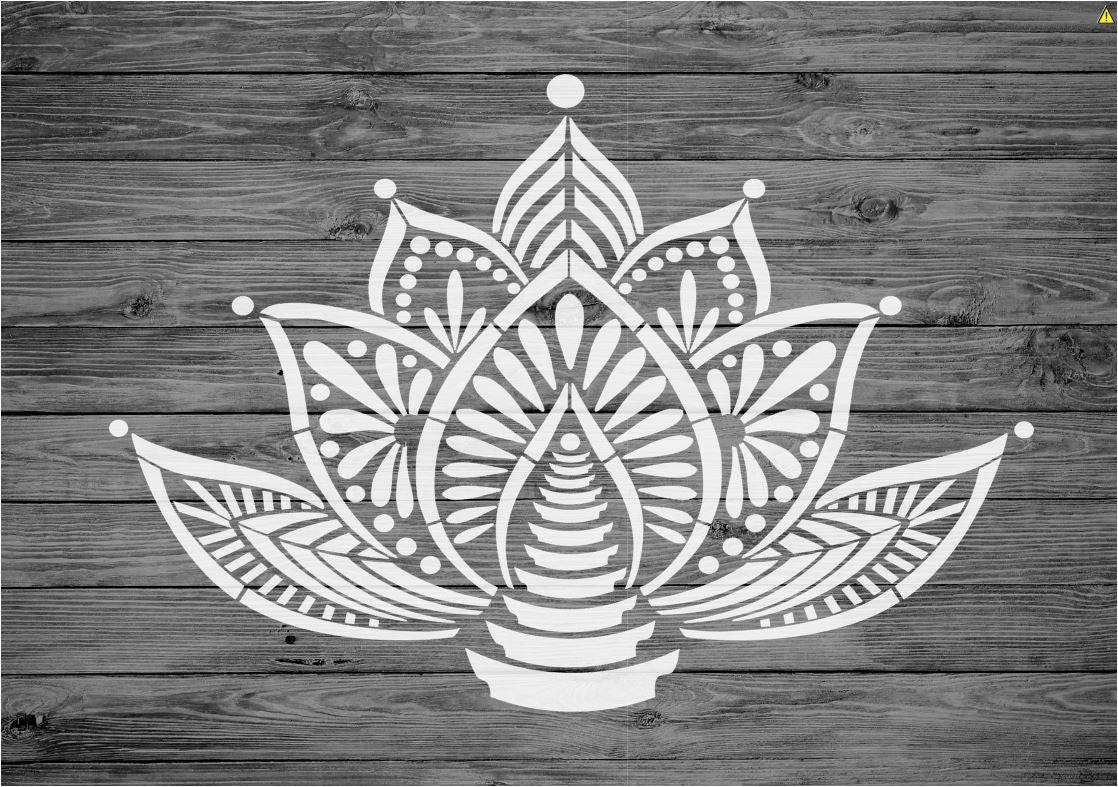 stencil lotus flower mandala mylar reusable shabby chic