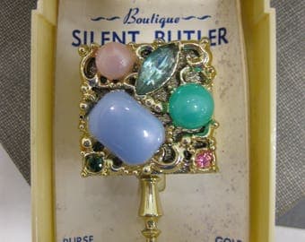 Colorful Boutique Personal Size Silent Butler Ashtray With Rhinestone Accents
