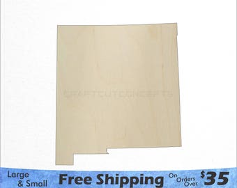 New Mexico NM State Cutout - Large & Small - Pick Size - Laser Cut Unfinished Wood Cutout Shapes (SO-0010-31)