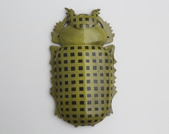 ceramic beetle, ceramic insect, ceramic wall art, sculptural object, wall sculpture, insect figurine, entomological art, art collection