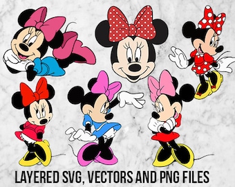Minnie Svg, Minnie mouse Clipart, Disney Minnie dxf, Minnie mouse png, Minnie applique, DIsney minnie printable, Minnie Cut file, Minnie eps