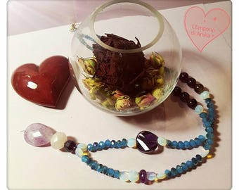 Opal and Amethyst necklace with crystals, < 3
