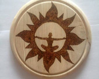 Painting on wood burning pyrography men's meditation meditation