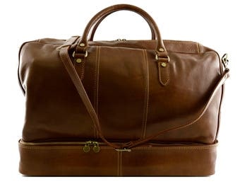 Extra Large Leather Travel Bag Leather Work Bag Weekender